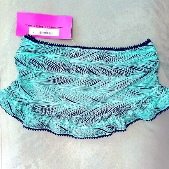 BETSEY JOHNSON Swim Teal Black
Rhinestone Bow Bikini. Size Small Top & Bottom - Picture 7 of 12